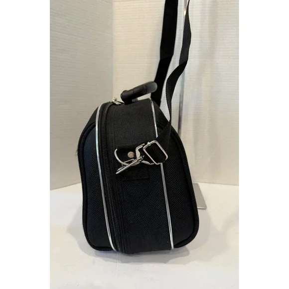 LUCA VERGANI Black Make Up Travel Hard Case Bag w/ Strap - Picture 3 of 11